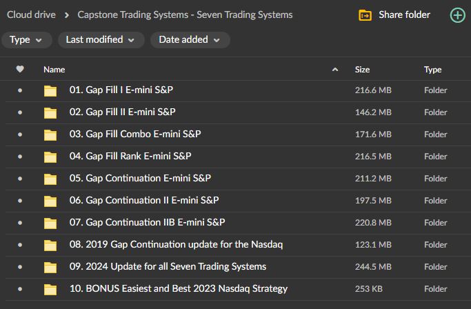 Capstone Trading Systems – Seven Trading Systems 1 Capstone Trading Systems – Seven Trading Systems