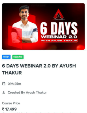 AYUSH THAKUR 6 DAYS WEBINAR  2.0 2024