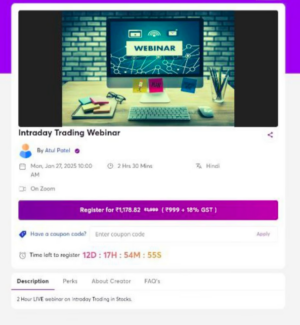 Atul Patel Intraday Trading Webinar Jan 2025